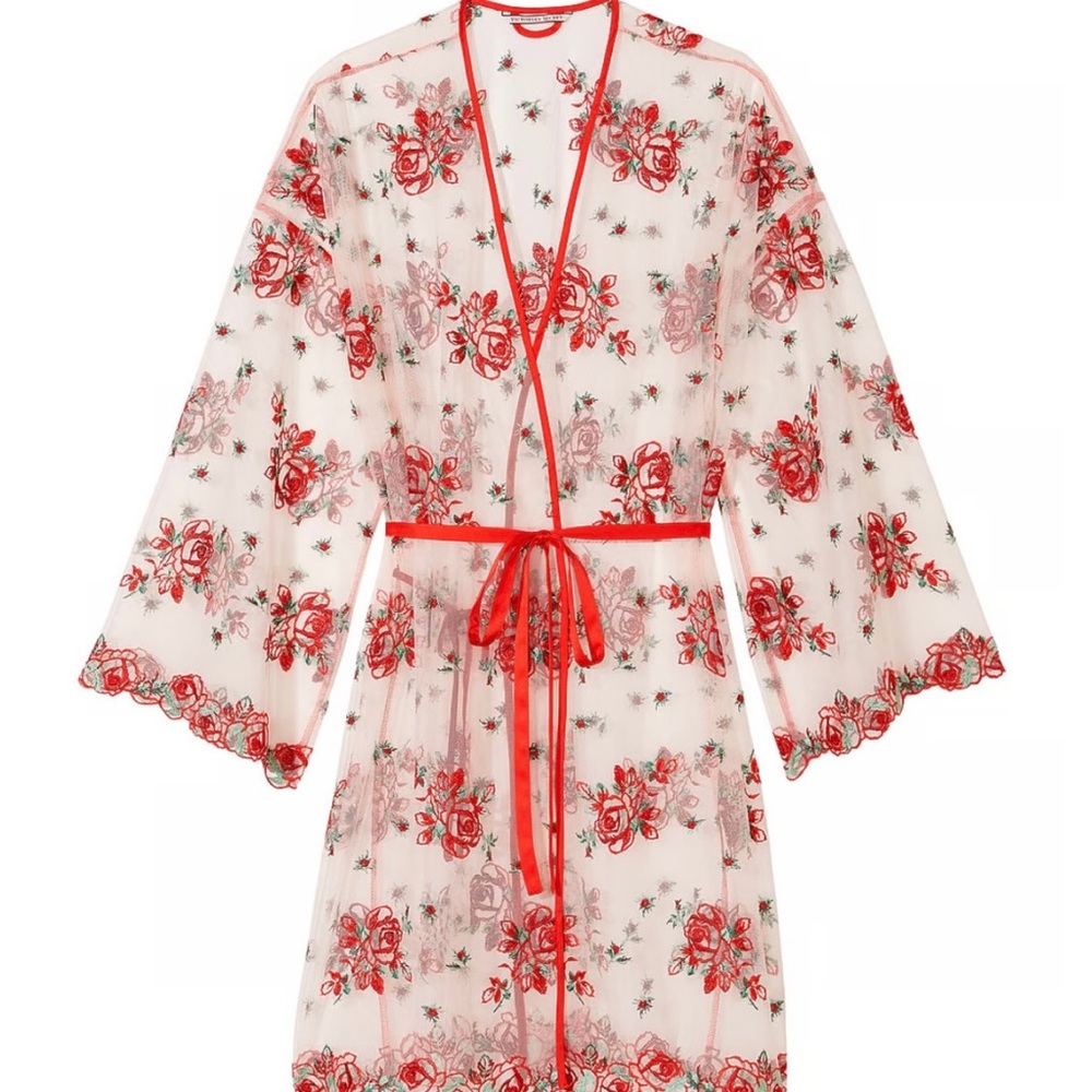 VICTORIA’S SECRET FLORAL MESH EMBROIDERY ROBE!